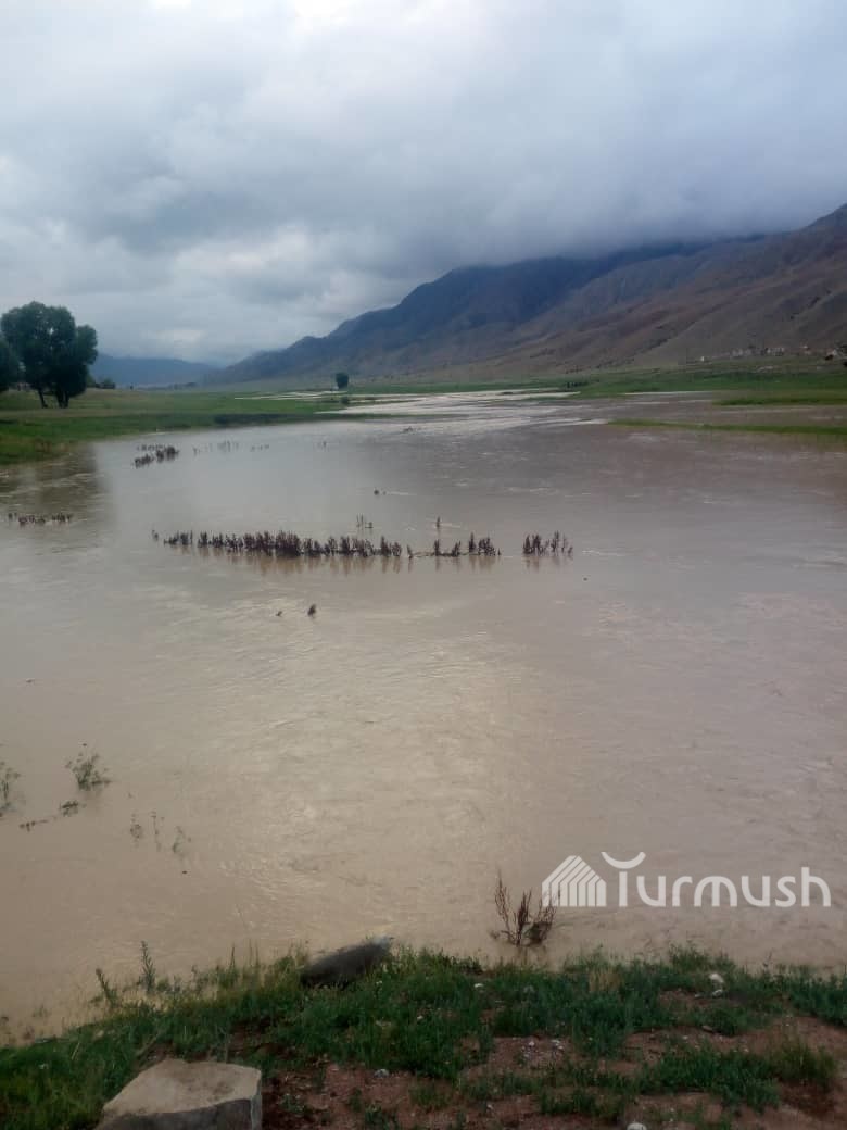 В селе Кызыл-Туу Тонского района после обильных дождей проводится ремонт моста